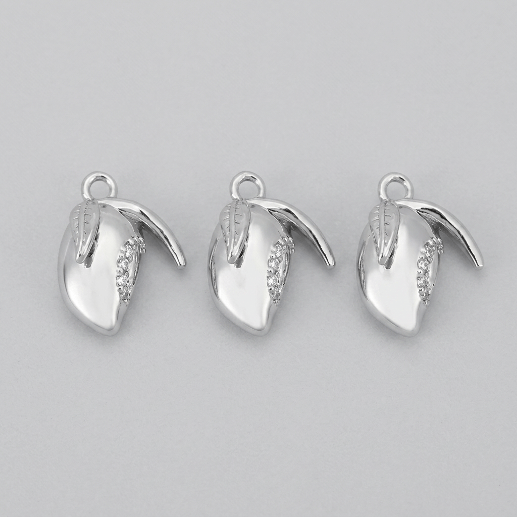 3pcs Seashell Shaped Synthetic Zirconia Copper Pendant Set